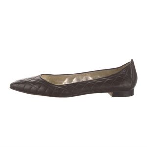 Manolo Blahnik Giungla Black Quilted Leather Flats